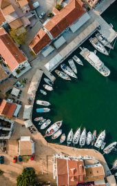 Fiscardo port aerial photo